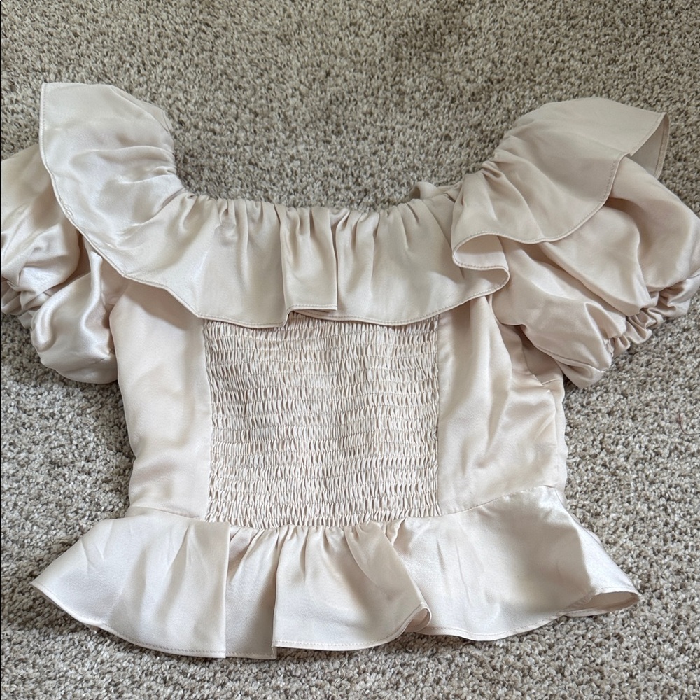 Cream Ruffled Top - Picture 2 of 5